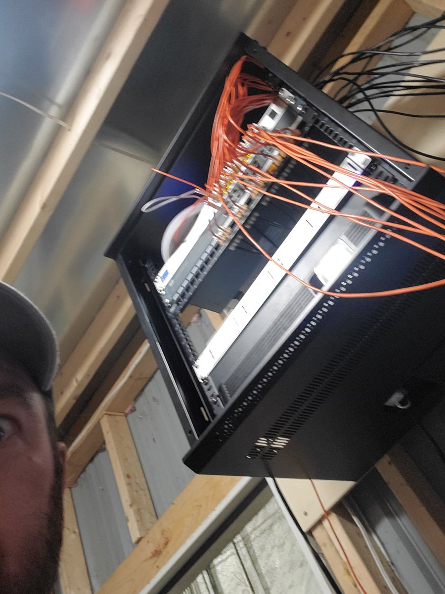 Server rack installation in progress